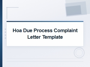 Hoa Due Process Complaint Letter Template