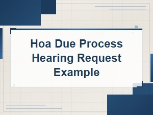 How to File an Hoa Due Process Hearing Request