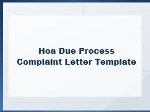 Hoa Due Process Complaint Letter Template