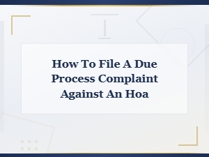 Filing a Due Process Complaint Against Your Hoa