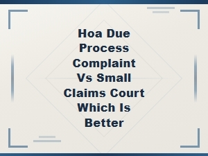 Hoa Due Process Complaint vs Small Claims Court