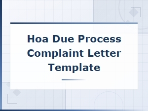 Hoa Due Process Complaint Letter Template